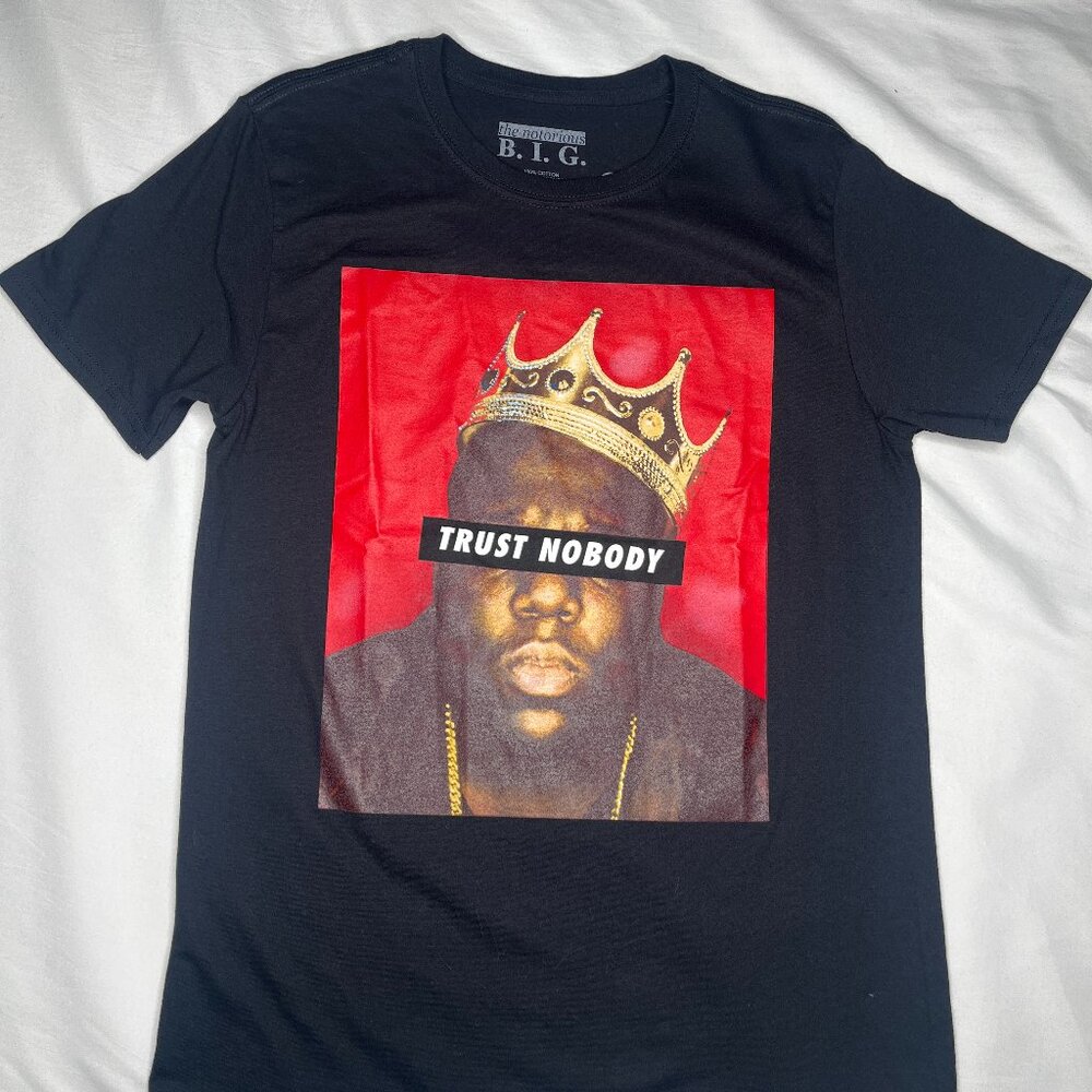 Notorious B.I.G. Trust Nobody Graphic T-Shirt Black Size M